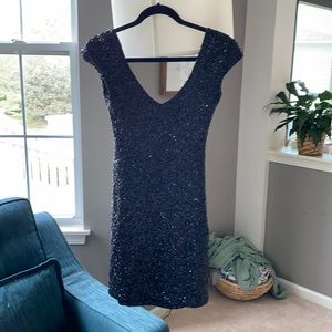 Low back sequin cocktail dress